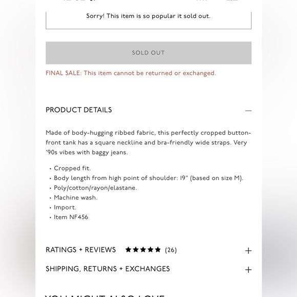 Madewell Ribbed Button Front Crop Tank Large Terrace Blue - Picture 10 of 10